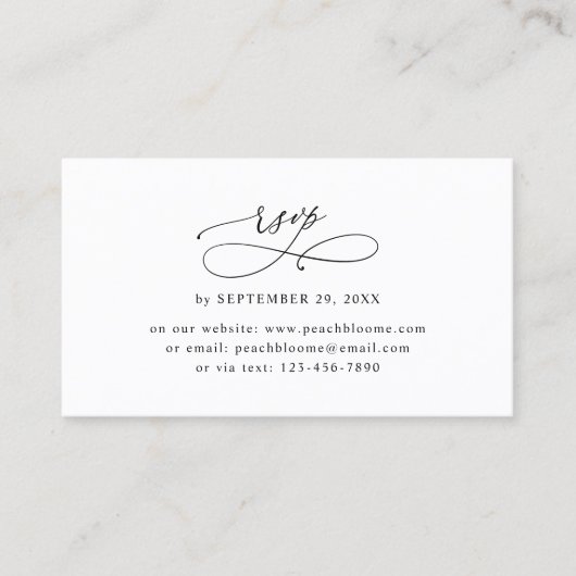 Rustic Sage Minimal Wedding Online RSVP-kaarten Visitekaartje (Voorkant)