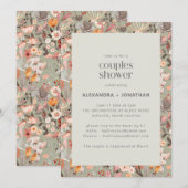 Rustic Sage Wildflower Botanical Couples Shower Kaart (Voorkant / Achterkant)