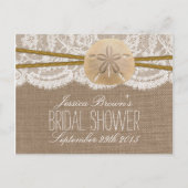 Rustic Sand Dollar Beach Vrijgezellenfeest Recept  Uitnodiging Briefkaart (Voorkant)