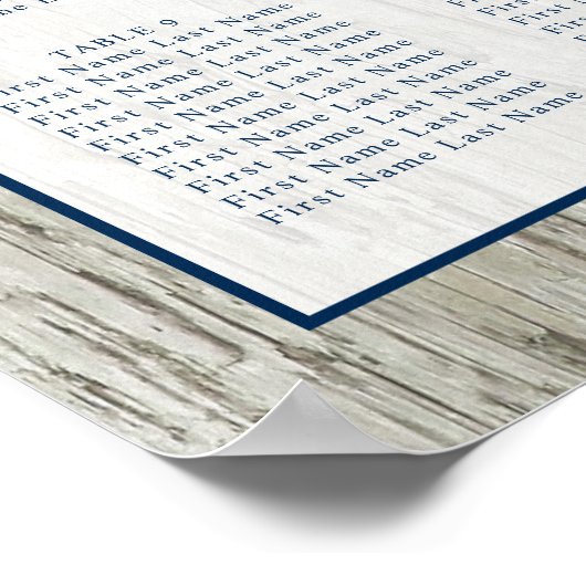 Rustic Sand Dollar Starfish Wedding Seating Chart Poster (Hoek)