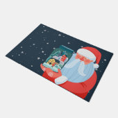 Rustic Santa Claus Mason Jar Town Deurmat (Schuin)