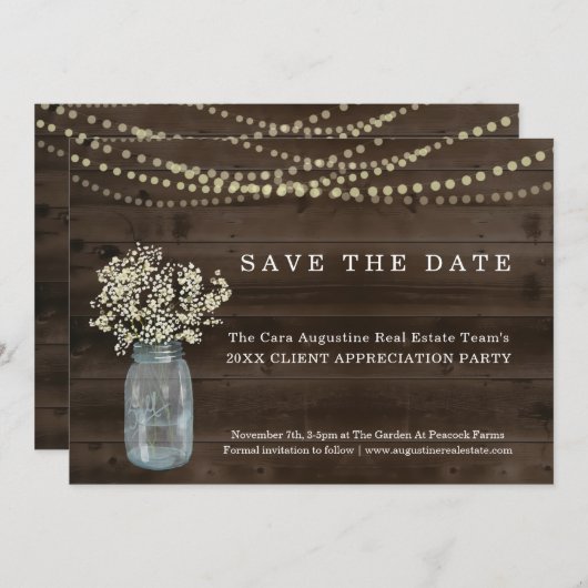 Rustic Save the Date aangekondigd Aankondiging (Voorkant / Achterkant)