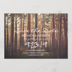 Rustic Save the Date Forest Tree Invitation