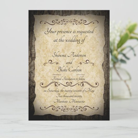 Rustic Save the Date Invitation (Debout devant)