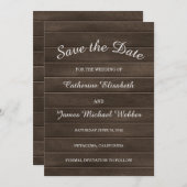 Rustic Save the Date Invitation, Arrière - plan de (Devant / Derrière)