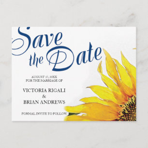 Rustic Save the Date ~ Sunflower Aankondigingskaart