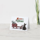 Rustic Scottie Christmas Kaart (Voorkant)