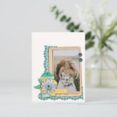 Rustic Scrapbook Weddenschap Foto bedankt Briefkaart (Staand voorkant)