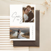 Rustic Script 2 Fotobruiloft Sla de datum op Kaart