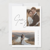 Rustic Script 2 Fotobruiloft Sla de datum op Kaart (Voorkant)