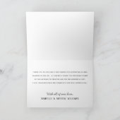 Rustic Script Black Chalkboard Weddenfoto Bedankkaart (Binnen)