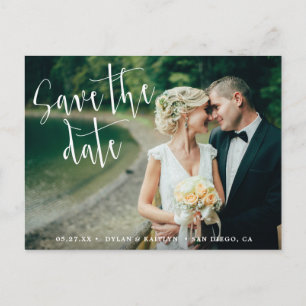 Rustic Script De datum opslaan Foto Briefkaart