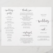 Rustic Script Drie-Voudig Huwelijksprogramma (Voorkant)