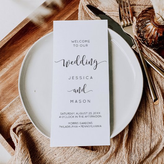 Rustic Script Drie-Voudig Huwelijksprogramma