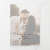 Rustic Script Foto Modern Drieluik Uitnodiging (Cover)