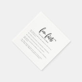 Rustic Script Fun Facts Wedding Napkins Servet (Hoek)