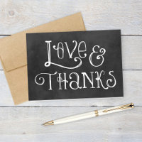 Rustic Script Love et Merci Chalkboard Mariage