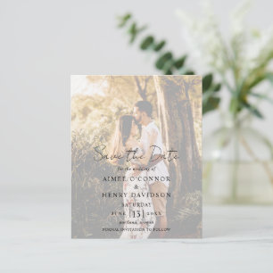 Rustic Script Photo Budget Wedding Save the Date