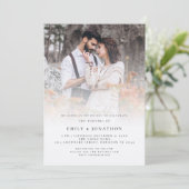 Rustic Script QR-code foto-overlay bruiloft Kaart (Staand voorkant)