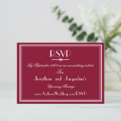 Rustic Script RSVP Website Wedding Enclosure Kaart (Staand voorkant)