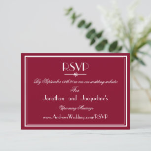 Rustic Script RSVP Website Wedding Enclosure Kaart