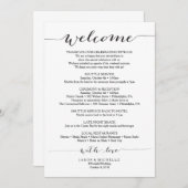 Rustic Script Wedding Itinerary - Weddenschap Programma (Voorkant / Achterkant)