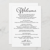 Rustic Script Wedding Itinerary - Weddenschap Programma (Voorkant / Achterkant)