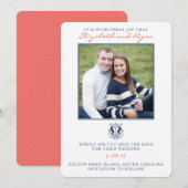 Rustic Seahorse Save the Date Photo Card (Voorkant / Achterkant)