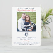 Rustic Seahorse Save the Date Photo Card (Staand voorkant)