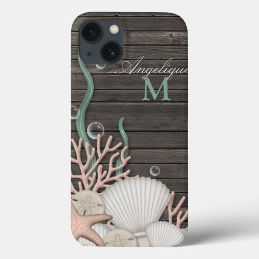 Rustic Seashells & Wood - Aangepaste iPad-luchttas Case-Mate iPhone Case (Achterkant)