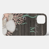 Rustic Seashells & Wood - Aangepaste iPad-luchttas Case-Mate iPhone Case (Achterkant (horizontaal))