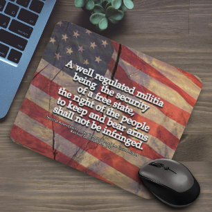 Rustic Second Amendment Typography US Flag Muismat