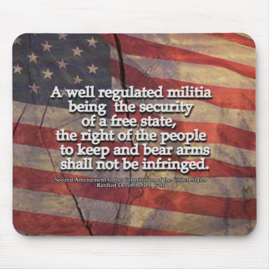 Rustic Second Amendment Typography US Flag Muismat (Voorkant)
