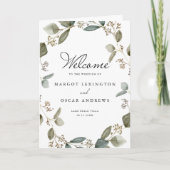 Rustic Seed Eucalyptus Wreath Wedding Booklet Programma (Voorkant)