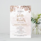 Rustic Sepia Floral - Programme de Mariage Vintage (Debout devant)