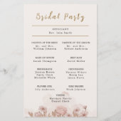 Rustic Sepia Floral - Programme de Mariage Vintage (Dos)