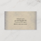 Rustic Sewing Arts Carte de visite (Dos)