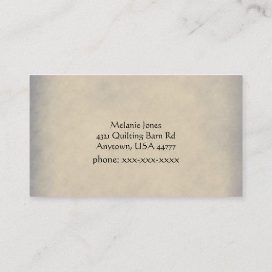 Rustic Sewing Arts Carte de visite (Dos)