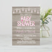 Rustic Shabby Chic Baby shower Invitation Kaart (Staand voorkant)