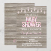 Rustic Shabby Chic Baby shower Invitation Kaart (Voorkant / Achterkant)