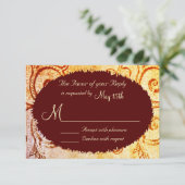 Rustic Shabby Country Maroon Wedding RSVP-kaarten RSVP Kaartje (Staand voorkant)