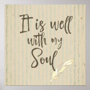 Rustic Shabby: Het is goed met mijn Soul Quote Poster