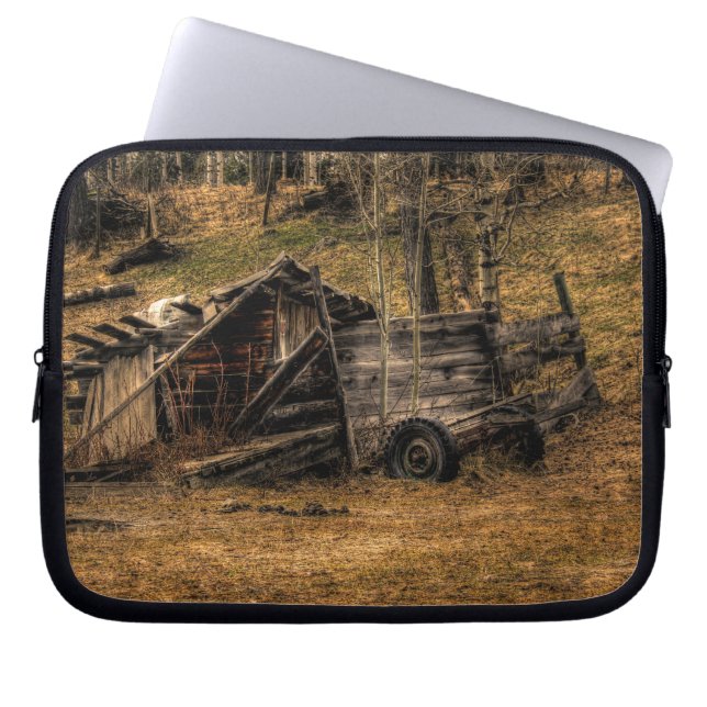 Rustic Shed Ranch Boerderij Mousemat Design Laptop Sleeve (Voorkant)