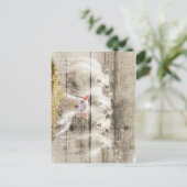 Rustic Sheep Baby Lamb Burlap Briefkaart (Staand voorkant)