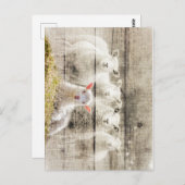 Rustic Sheep Baby Lamb Burlap Briefkaart (Voorkant / Achterkant)
