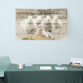Rustic Sheep Baby Lamb Burlap Spandoek (Beurs)