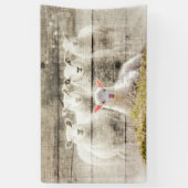 Rustic Sheep Baby Lamb Burlap Spandoek (Verticaal)