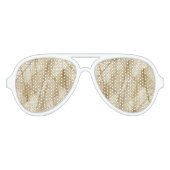 Rustic Sheer Cream Lace Leaves Aviator Zonnebril (Voorkant)