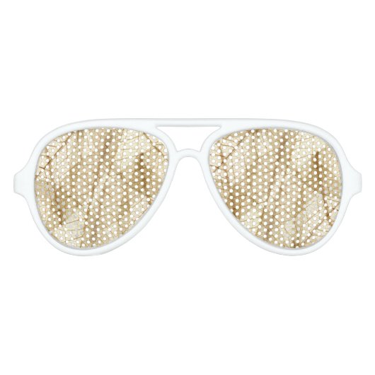 Rustic Sheer Cream Lace Leaves Aviator Zonnebril (Voorkant)