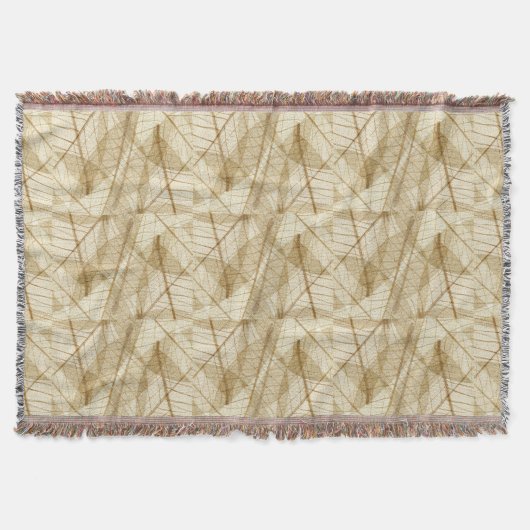 Rustic Sheer Cream Lace Leaves Deken (Voorkant)